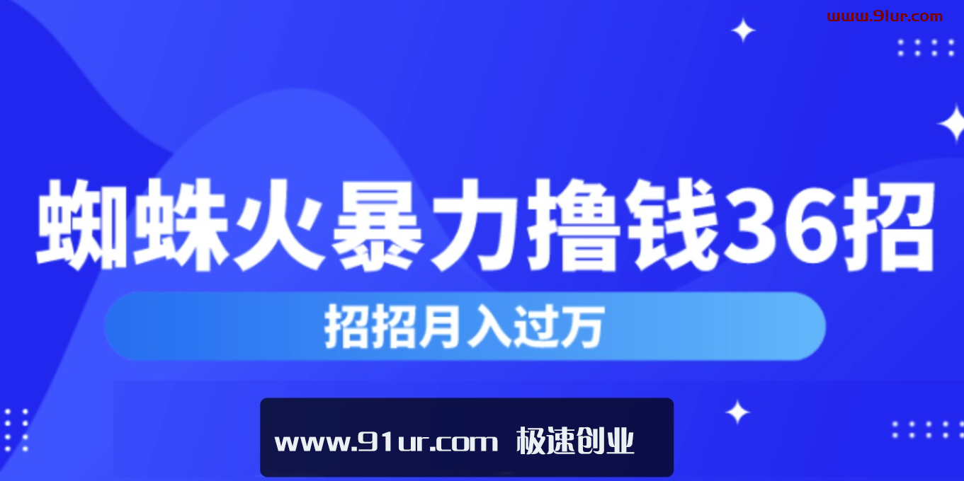 简单网络赚钱#蜘蛛火暴力撸钱36招-蜘蛛火暴力撸钱36招，蜘蛛火赚钱项目价值2000元（完整版）