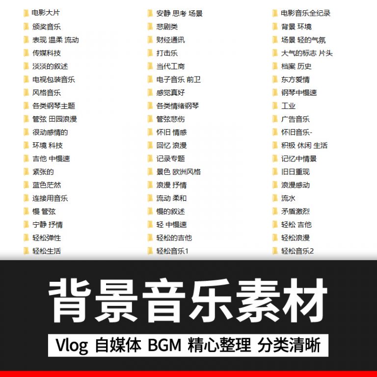 （可商用配音/音频）660首VlogBGM视频短片背景音乐无版权素材自媒体时尚节奏卡点FCPXPR（22GB）